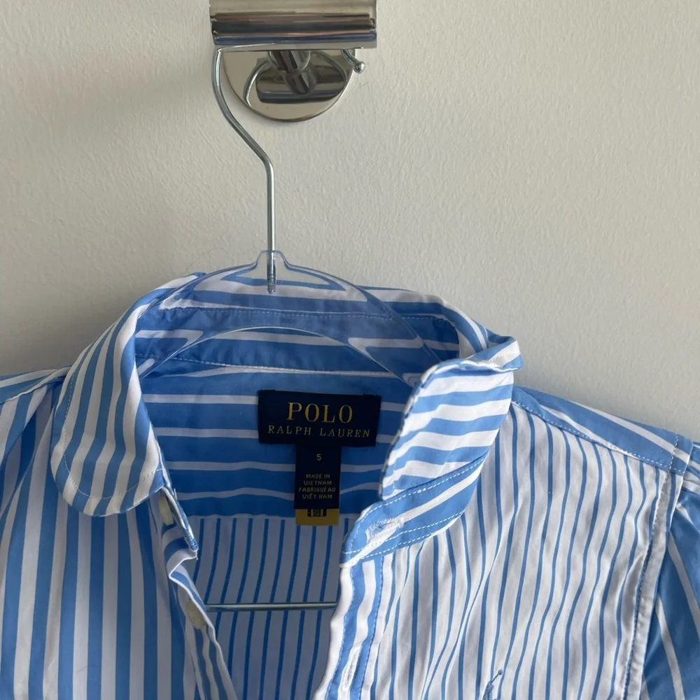 Ralph Lauren Blue and White Striped Shirt Dress